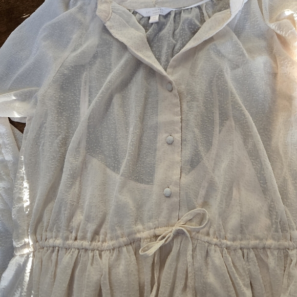 LC Lauren Conrad Ivory Sheer Dress. Size M - Picture 6 of 9